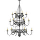 2nd Ave Lighting Polonella 48" Wide 18 Light Three Tier Chandelier in Antique Iron Gate Finish