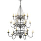 2nd Ave Lighting Polonella 48" Wide 18 Light Three Tier Chandelier in Antique Iron Gate Finish
