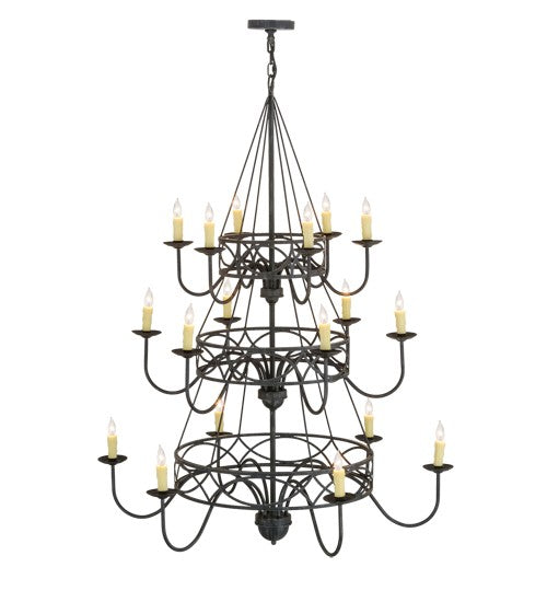 2nd Ave Lighting Polonella 48" Wide 18 Light Three Tier Chandelier in Antique Iron Gate Finish