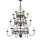 2nd Ave Lighting Polonella 48" Wide 18 Light Three Tier Chandelier in Antique Iron Gate Finish