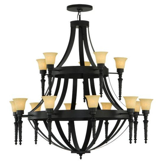 2nd Ave Lighting Pontoise 60" Wide 15 LT Chandelier in Blackwash Finish