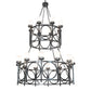 2nd Ave Lighting Porta 54" Wide 20 Light Two Tier Chandelier in Charcoal Gray Finish