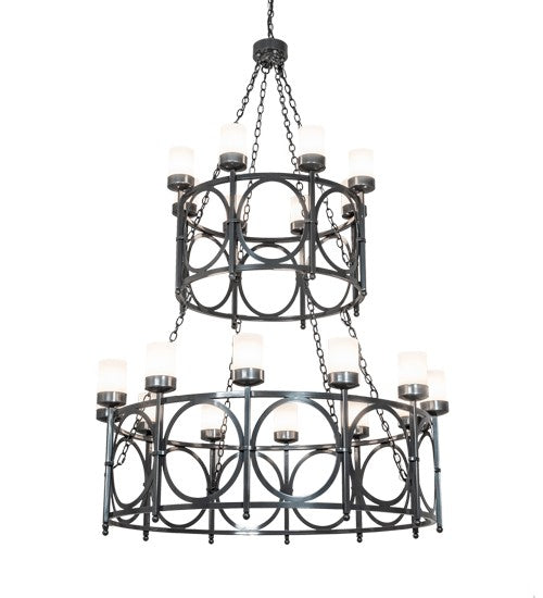 2nd Ave Lighting Porta 54" Wide 20 Light Two Tier Chandelier in Charcoal Gray Finish