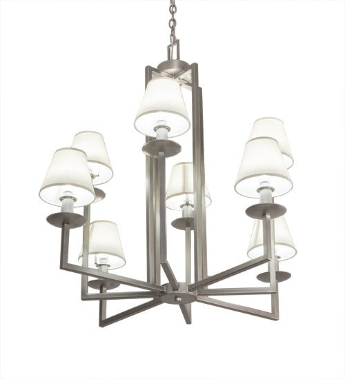 2nd Ave Lighting Porte Tournante 43" Wide 8 Light Chandelier in Nickel Powder Coat Finish