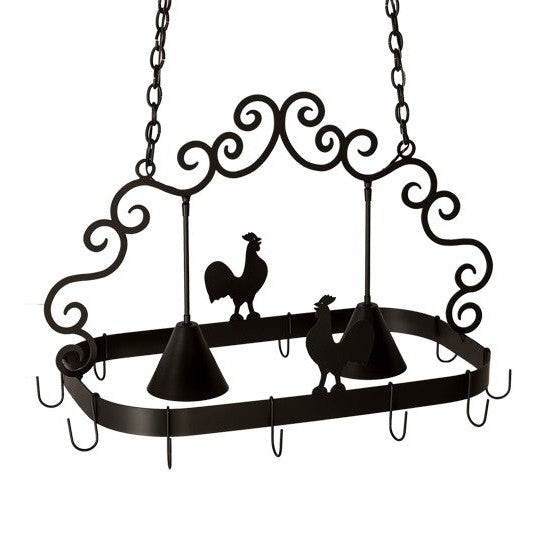 2nd Ave Lighting Poulet 32" Long 2 Light Pot Rack in Blackwash Finish