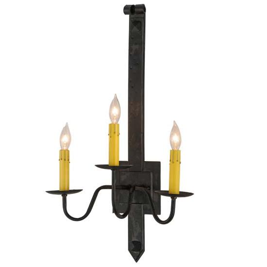 2nd Ave Lighting Primitive 15" 3 LT Wall Sconce in Costello Black Finish