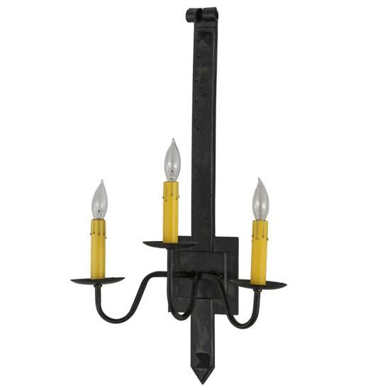 2nd Ave Lighting Primitive 15" 3 LT Wall Sconce in Costello Black Finish