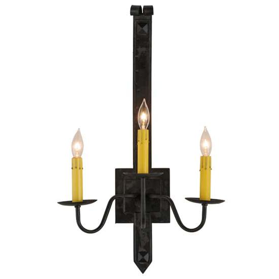 2nd Ave Lighting Primitive 15" 3 LT Wall Sconce in Costello Black Finish