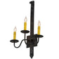 2nd Ave Lighting Primitive 15" 3 LT Wall Sconce in Costello Black Finish