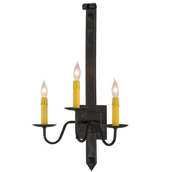 2nd Ave Lighting Primitive 15" 3 LT Wall Sconce in Costello Black Finish