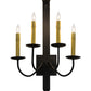 2nd Ave Lighting Primitive 16" Wide 4 Light Wall Sconce in Costello Black Finish