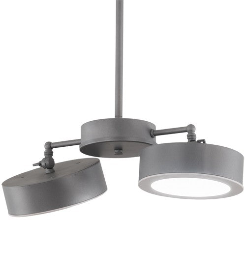 2nd Ave Lighting Pux 17" Long 2 LT Pendant in Weatherable Silver Finish