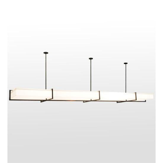 2nd Ave Lighting Quadrato 180" Long Brew Oblong Pendant in Natural Steel Finish