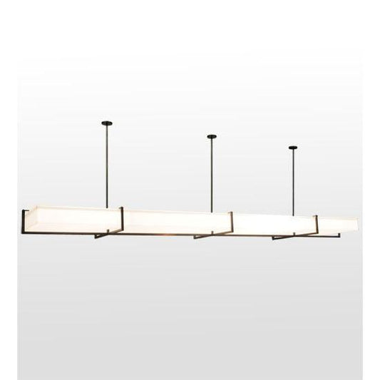 2nd Ave Lighting Quadrato 180" Long Brew Oblong Pendant in Natural Steel Finish