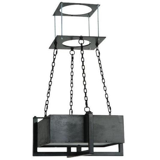 2nd Ave Lighting Quadrato 22" Brew Pendant in Natural Steel Finish