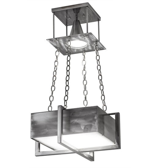 2nd Ave Lighting Quadrato 22" Brew Pendant in Satin Clear Finish
