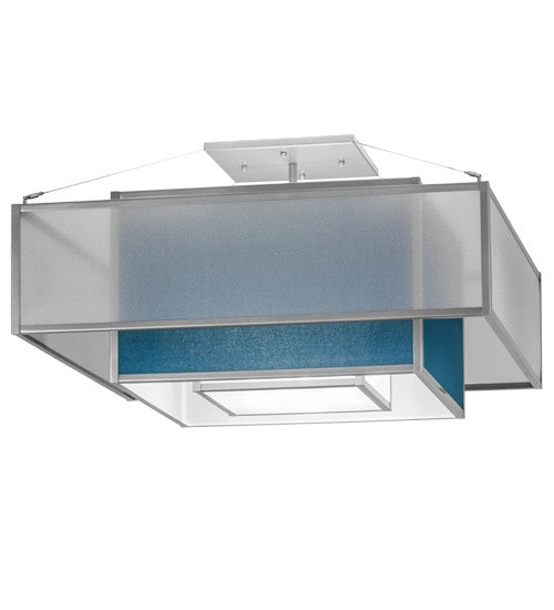 2nd Ave Lighting Quadrato 36" Umador Semi-Flushmount in Nickel Finish