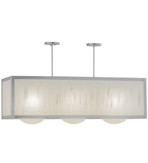 2nd Ave Lighting Quadrato 44" Long 3 LT Convex Oblong Pendant in Nickel Finish