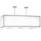 2nd Ave Lighting Quadrato 44" Long 3 LT Convex Oblong Pendant in Satin Nickel