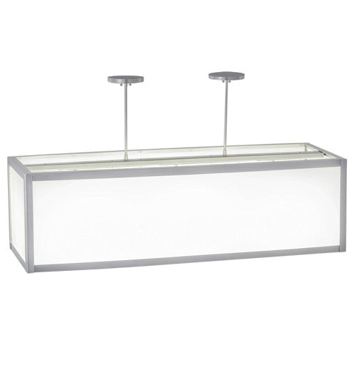2nd Ave Lighting Quadrato 44" Long 3 LT Convex Oblong Pendant in Satin Nickel