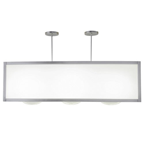 2nd Ave Lighting Quadrato 44" Long 3 LT Convex Oblong Pendant in Satin Nickel