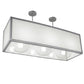 2nd Ave Lighting Quadrato 44" Long 3 LT Convex Oblong Pendant in Satin Nickel