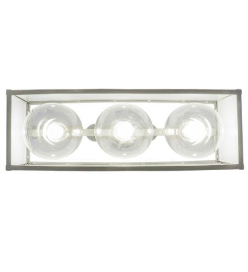 2nd Ave Lighting Quadrato 44" Long 3 LT Convex Oblong Pendant in Satin Nickel