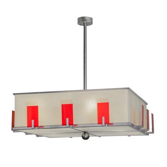 2nd Ave Lighting Quadrato 48" Escalade Fabric Pendant in Extreme Chrome Finish