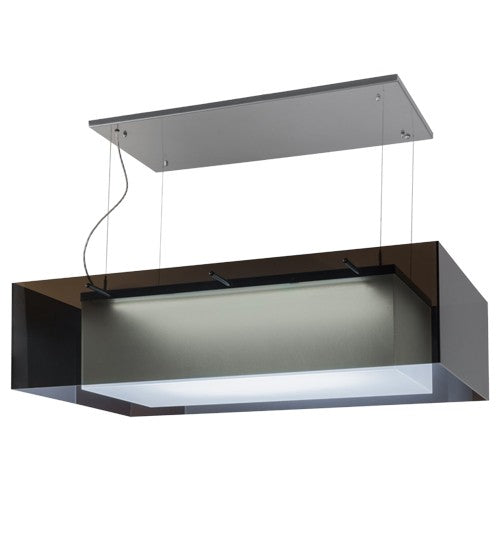 2nd Ave Lighting Quadrato 48" Long Shadow Box LED Oblong Pendant in Extreme Chrome