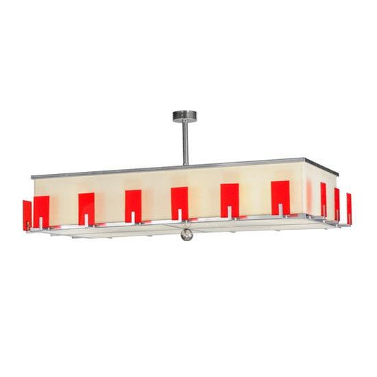 2nd Ave Lighting Quadrato 72" Escalade Fabric Oblong Pendant in Extreme Chrome Finish