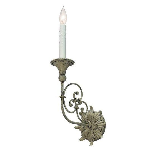 2nd Ave Lighting Rachelle 6" Wide 1 Light Wall Sconce With Flora Finish