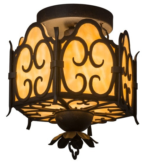 2nd Ave Lighting Radha 10.5" Semi-Flushmount in Chestnut Finish
