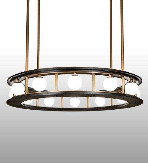 2nd Ave Lighting Reginald 86" Wide Pendant With Gold Matte and Weathered Brass Finish