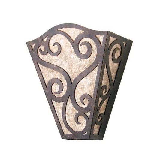 2nd Ave Lighting Rena 12" 1-Light E12 Base Silcer Mica Shade Gilded Tobacco Wall Sconce