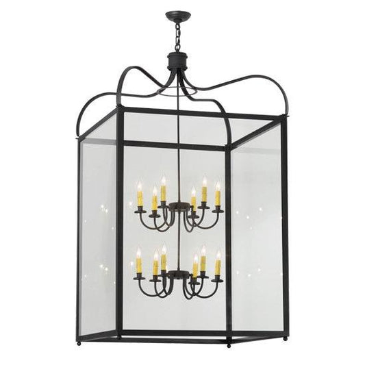 2nd Ave Lighting Rennes 32" Square 12 LT Pendant in Charred Iron Finish