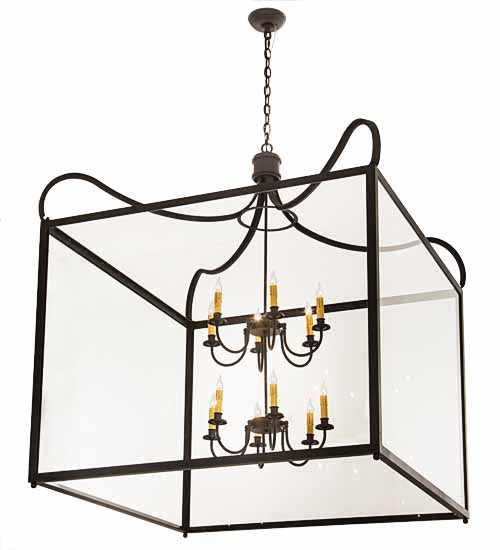 2nd Ave Lighting Rennes 43" Square 12 LT Pendant in Wrought Iron Finish