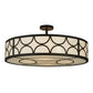2nd Ave Lighting Revival 36" Wide Deco Cilindro Semi-Flushmount in Oil Rubbed Bronze