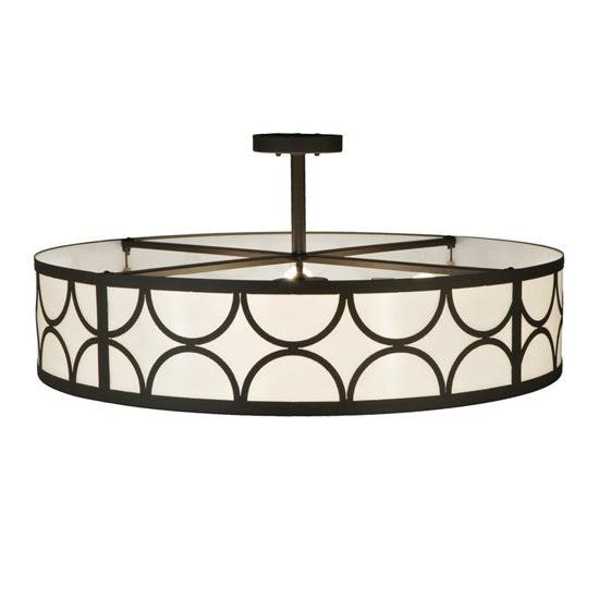 2nd Ave Lighting Revival 36" Wide Deco Cilindro Semi-Flushmount in Oil Rubbed Bronze