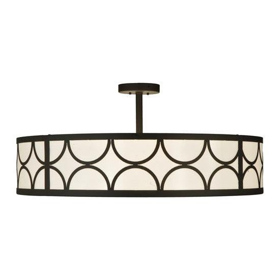 2nd Ave Lighting Revival 36" Wide Deco Cilindro Semi-Flushmount in Oil Rubbed Bronze