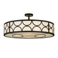 2nd Ave Lighting Revival 36" Wide Deco Cilindro Semi-Flushmount in Oil Rubbed Bronze