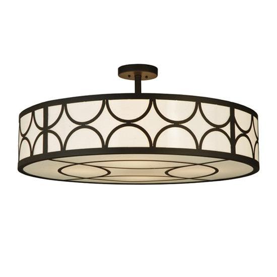 2nd Ave Lighting Revival 36" Wide Deco Cilindro Semi-Flushmount in Oil Rubbed Bronze