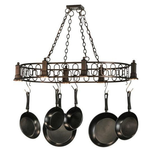 2nd Ave Lighting Revival 42.5" Deco Oblong Pot Rack in Mahogany Bronze Finish