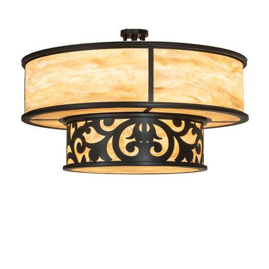 2nd Ave Lighting Rickard 48" Wide Two Tier Pendant in Blackwash Finish