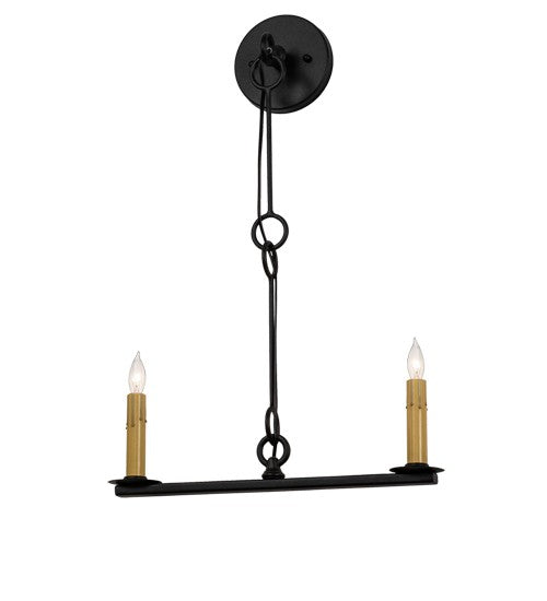 2nd Ave Lighting Rochefort 24" Wide 2 Light Wall Sconce in Old Wrought Iron Finish