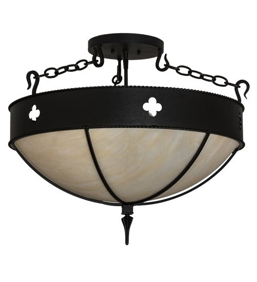 2nd Ave Lighting Sabrina 24" Wide Semi-Flushmount in Textured Black