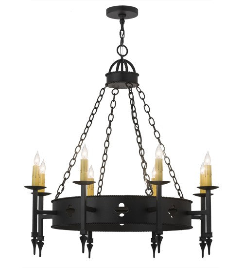 2nd Ave Lighting Sabrina 38" Wide 8 LT Chandelier in Satin Black Finish