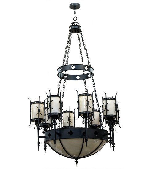 2nd Ave Lighting Sabrina 48" Wide 8 Light Chandelier in Textured Black Finish