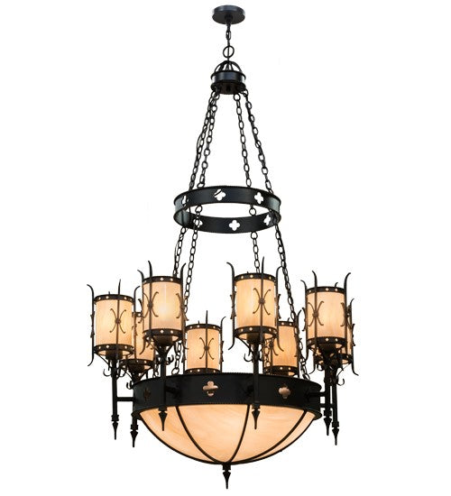 2nd Ave Lighting Sabrina 48" Wide 8 Light Chandelier in Textured Black Finish