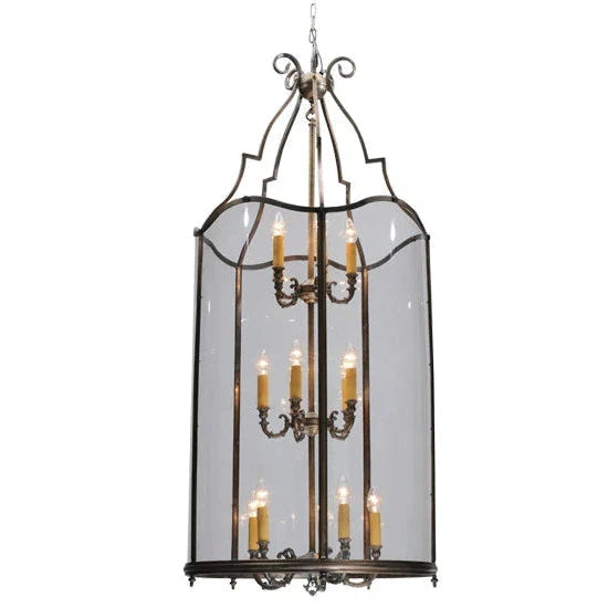 2nd Ave Lighting Sanctuary 30" Crystal Idalight Antique Brass Pendant Light