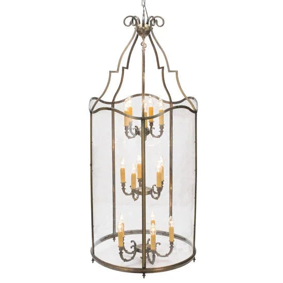 2nd Ave Lighting Sanctuary 30" Crystal Idalight Antique Brass Pendant Light